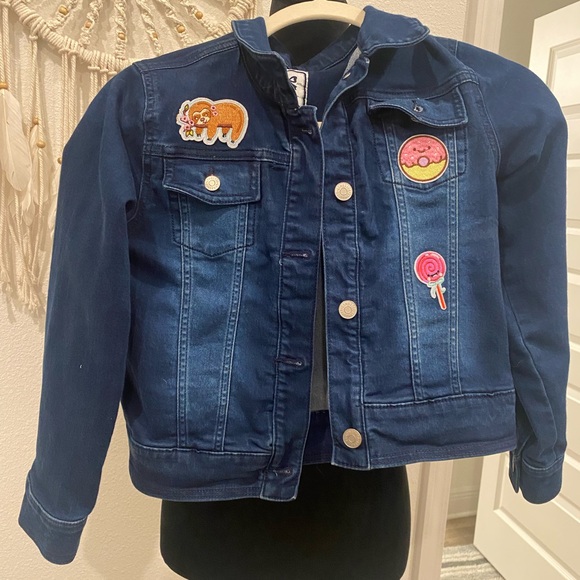 Gymboree kids Jean Jacket sz L 10-12 with Decals - Picture 2 of 7